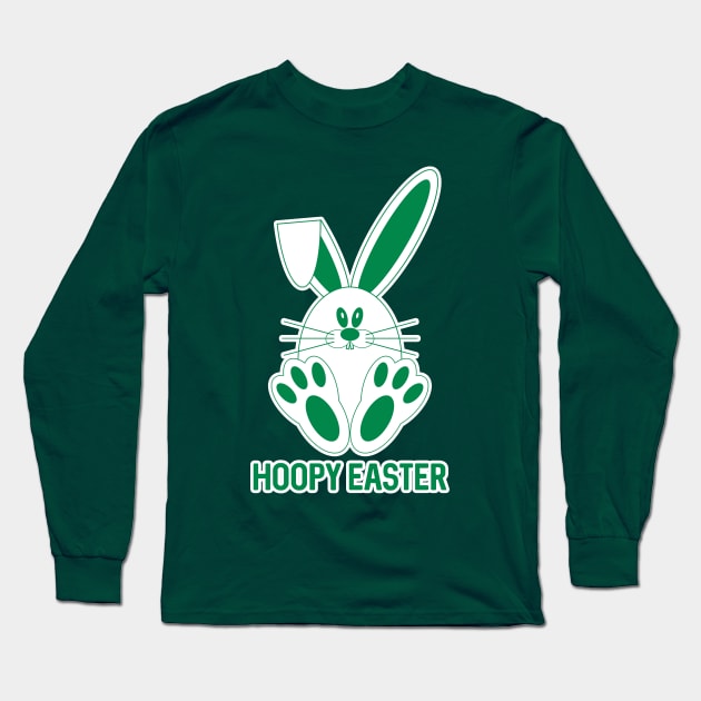 HOOPY EASTER, Glasgow Celtic Football Club Green and White Bunny Rabbit Design Long Sleeve T-Shirt by MacPean